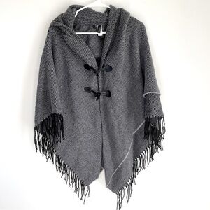 Apt 9 black and grey poncho